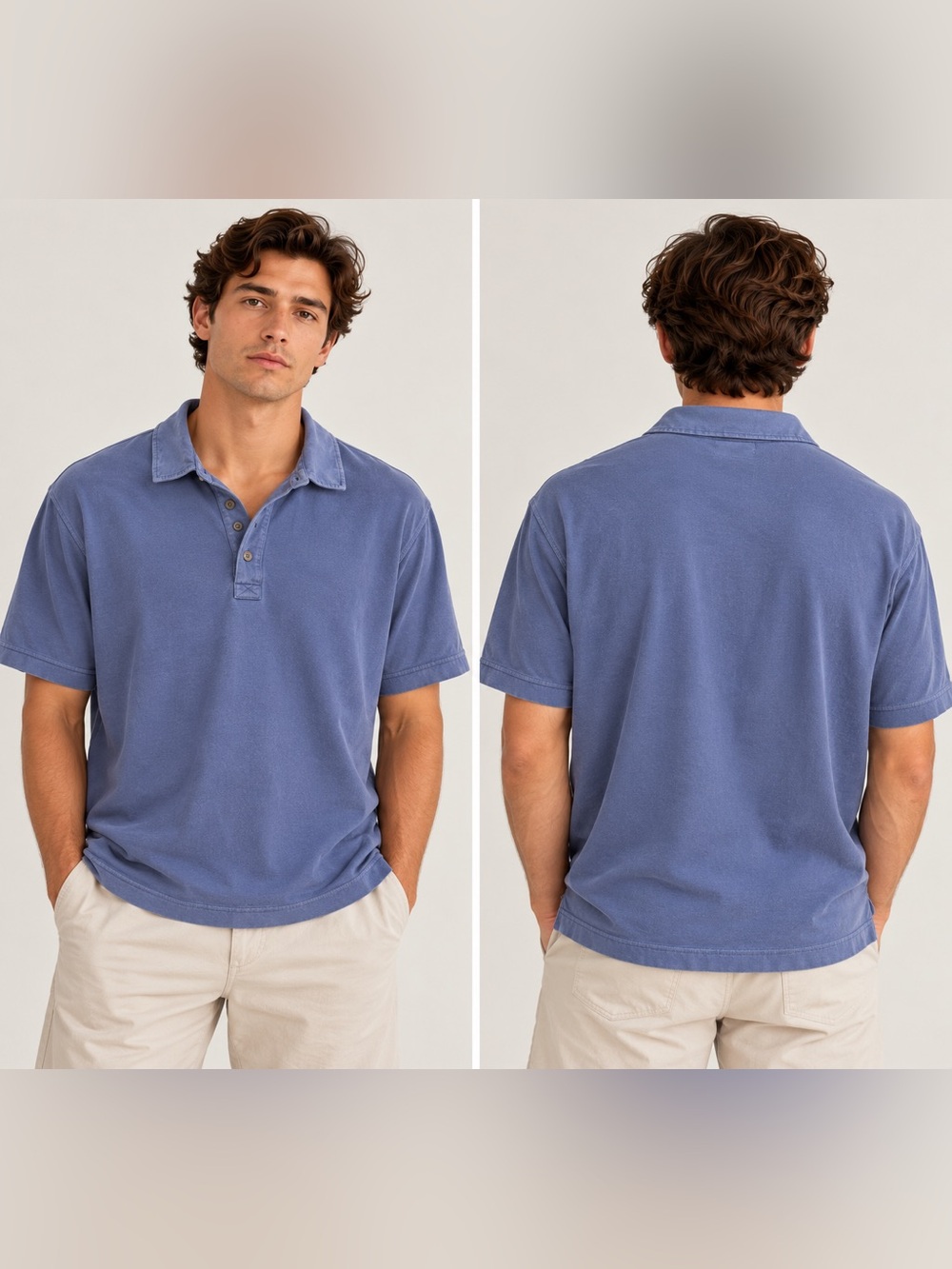 Zegna Men’s Luxury Silk Blend Polo Shirt XXL 56R Lavender Blue